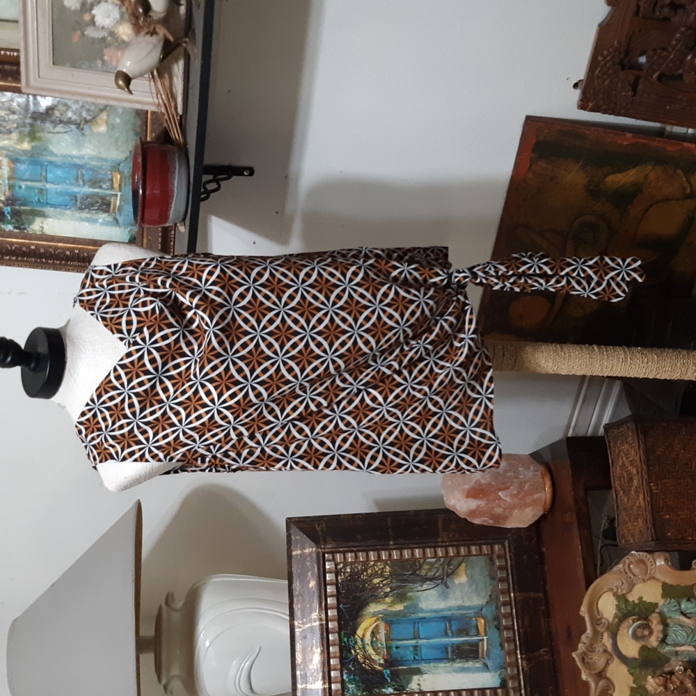 Womens Classy Short sleeve Blouse shirt top size Large WORTHINGTON b46